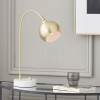 Feliciani Brushed Silver Metal and White Marble Task Lamp