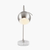 Feliciani Brushed Silver Metal and White Marble Task Lamp