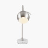 Feliciani Brushed Silver Metal and White Marble Task Lamp