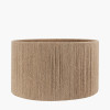 Dambula White Wash Wood Textured Tall Neck Table Lamp Base with Issa Natural Rope 40cm Cylinder Lampshade