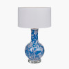 Altheda Blue and White Floral Ceramic and Crystal Base Table Lamp Base