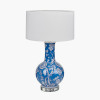 Altheda Blue and White Floral Ceramic and Crystal Base Table Lamp Base