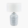 Celia Grey and White Pattern Ceramic Table Lamp Base