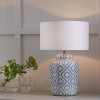 Celia Grey and White Pattern Ceramic Table Lamp Base