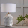 Celia Taupe and White Pattern Ceramic Table Lamp Base