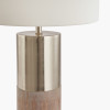 Etosha Grey Wood and Silver Metal Table Lamp