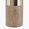 Etosha Grey Wood and Silver Metal Table Lamp