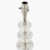 Rosa Glass and Silver Table Lamp Base with Harry 30cm Black Cotton Mix Cylinder Lampshade