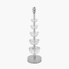 Rosa Glass and Silver Table Lamp Base with Harry 30cm Steel Grey Cotton Mix Cylinder Lampshade