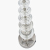 Rosa Glass and Silver Table Lamp Base with Harry 30cm Steel Grey Cotton Mix Cylinder Lampshade