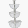 Rosa Glass and Silver Table Lamp Base with Harry 30cm Taupe Cotton Mix Cylinder Lampshade
