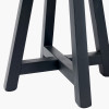 Whitby Matt Black Wood Tapered 4 Post Table Lamp Base with Henry 35cm White Handloom Cylinder Lampshade