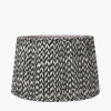 Whitby Matt Black Wood Tapered 4 Post Table Lamp Base with Vienna 35cm Black Chevron Mushroom Pleat Lampshade