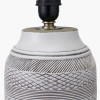 Kira White and Black Textured Stoneware Table Lamp Base with Edward 35cm Natural Linen Cylinder Lampshade