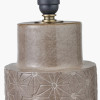 Sidra Grey Stoneware Etch Detail Table Lamp Base with Edward 35cm Pistachio Green Linen Cylinder Lampshade