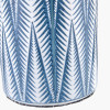 Samara Blue and White Aztec Pattern Ceramic Table Lamp Base with Winston 35cm White Handloom Tapered Lampshade