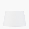 Samara Blue and White Aztec Pattern Ceramic Table Lamp Base with Winston 35cm White Handloom Tapered Lampshade