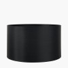 Fenella Black and White Photographic Design Table Lamp Base with Zara 40cm Black Silk Cylinder Lampshade