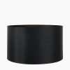 Fenella Black and White Photographic Design Table Lamp Base with Zara 40cm Black Silk Cylinder Lampshade