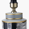 Fenella Black and White Photographic Design Table Lamp Base with Henry 35cm White Handloom Cylinder Lampshade