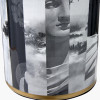 Fenella Black and White Photographic Design Table Lamp Base with Henry 35cm White Handloom Cylinder Lampshade