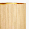 Fenella Black and White Photographic Design Table Lamp Base with Stellan 35cm Gold Slubbed Silk Mix Gold Lined Cylinder Lampshade