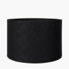 Ophelia Grey Bubble Glass Table Lamp Base with Lino 40cm Black Self Lined Linen Cylinder Lampshade