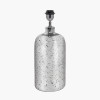 Ophelia Mercurial Glass Table Lamp Base with Edward 40cm Pistachio Green Linen Cylinder Lampshade