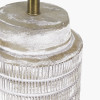 Paihia White Wash Wood Textured Short Table Lamp Base with Edward 30cm Natural Linen Cylinder Lampshade