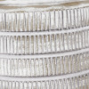 Paihia White Wash Wood Textured Short Table Lamp Base with Lino 30cm White Self Lined Linen Cylinder Lampshade