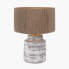 Paihia White Wash Wood Textured Short Table Lamp
