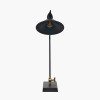 Canton Matt Black and Brass Metal Cone Table Lamp