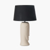 Rushmore Cream Texture Ceramic Table Lamp With Face Detail