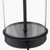Westwood Clear Glass and Black Metal Table Lamp Base with Harry 35cm Sage Cotton Mix Cylinder Lampshade