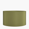Westwood Clear Glass and Black Metal Table Lamp Base with Harry 35cm Sage Cotton Mix Cylinder Lampshade