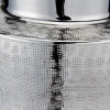 Zuri Large Shiny Silver Metal Pot Table Lamp Base with Harry 45cm Steel Grey Cotton Mix Cylinder Lampshade