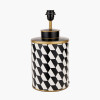Victor Black and White Geometric Hand Painted Metal Table Lamp Base
