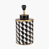 Victor Black and White Geometric Hand Painted Metal Table Lamp Base