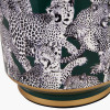Saskia Forest Green Tall Cheetah Ceramic Table Lamp Base