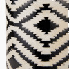 Chirala Black and White Tall Ikat Ceramic Table Lamp Base with Bow 40cm Forest Green Velvet Cylinder Lampshade