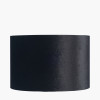 Elkorn Black and White Tall Coral Ceramic Table Lamp Base with Bow 35cm Black Velvet Cylinder Lampshade
