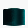 Elkorn Black and White Tall Coral Ceramic Table Lamp Base with Bow 35cm Forest Green Velvet Cylinder Lampshade