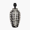 Elkorn Black and White Tall Coral Ceramic Table Lamp Base with Bow 35cm Raspberry Velvet Cylinder Lampshade