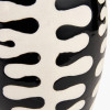Elkorn Black and White Tall Coral Ceramic Table Lamp Base with Lino 35cm Black Self Lined Linen Cylinder Lampshade