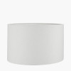 Elkorn Black and White Coral Ceramic Table Lamp Base with Lino 30cm White Self Lined Linen Cylinder Lampshade