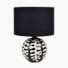 Elkorn Black and White Coral Ceramic Table Lamp Base