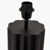 Petula Black Metal Scallop Table Lamp Base with Posy 40cm White Handloom Scalloped Tapered Lampshade