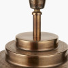 Zuri Antique Brass Metal Pot Table Lamp Base with Harry 40cm Ivory Cotton Mix Cylinder Lampshade