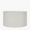 Zuri Antique Brass Metal Pot Table Lamp Base with Harry 40cm Ivory Cotton Mix Cylinder Lampshade