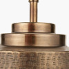 Zuri Antique Brass Metal Pot Table Lamp Base with Henry 40cm White Handloom Cylinder Lampshade